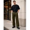 image:imageJMIERR Mens Baggy Casual Dress Pants Lightweight Pleated Old Money Wide Leg Pants Loose Relaxed Fit TrousersGreen