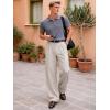 image:imageJMIERR Mens Baggy Casual Dress Pants Lightweight Pleated Old Money Wide Leg Pants Loose Relaxed Fit TrousersGrey Beige