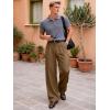 image:imageJMIERR Mens Baggy Casual Dress Pants Lightweight Pleated Old Money Wide Leg Pants Loose Relaxed Fit TrousersLight Brown