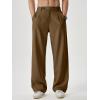 image:imageJMIERR Mens Baggy Casual Dress Pants Lightweight Pleated Old Money Wide Leg Pants Loose Relaxed Fit TrousersLight Brown