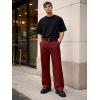 image:imageJMIERR Mens Baggy Casual Dress Pants Lightweight Pleated Old Money Wide Leg Pants Loose Relaxed Fit TrousersRed