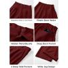 image:imageJMIERR Mens Baggy Casual Dress Pants Lightweight Pleated Old Money Wide Leg Pants Loose Relaxed Fit TrousersRed