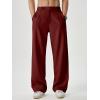 image:imageJMIERR Mens Baggy Casual Dress Pants Lightweight Pleated Old Money Wide Leg Pants Loose Relaxed Fit TrousersRed