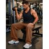 image:imageJMIERR Mens Baggy Loose Fit Raw Hem Sweatpants Casual Drawstring Pants Y2K Wide Leg Stretchy Pants with PocketsBrown