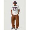 image:imageJMIERR Mens Baggy Loose Fit Raw Hem Sweatpants Casual Drawstring Pants Y2K Wide Leg Stretchy Pants with PocketsBrown