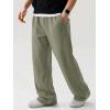 image:imageJMIERR Mens Baggy Loose Fit Raw Hem Sweatpants Casual Drawstring Pants Y2K Wide Leg Stretchy Pants with PocketsGreen