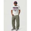 image:imageJMIERR Mens Baggy Loose Fit Raw Hem Sweatpants Casual Drawstring Pants Y2K Wide Leg Stretchy Pants with PocketsGreen