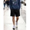 image:imageJMIERR Mens Baggy Sweat Shorts Acid Washed Cotton Relaxed Fit Streetwear Summer Drawstring Casual Shorts with 3 PocketsBlack