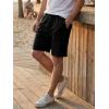 image:imageJMIERR Mens Baggy Sweat Shorts Acid Washed Cotton Relaxed Fit Streetwear Summer Drawstring Casual Shorts with 3 PocketsBlack