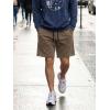 image:imageJMIERR Mens Baggy Sweat Shorts Acid Washed Cotton Relaxed Fit Streetwear Summer Drawstring Casual Shorts with 3 PocketsBrown