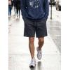 image:imageJMIERR Mens Baggy Sweat Shorts Acid Washed Cotton Relaxed Fit Streetwear Summer Drawstring Casual Shorts with 3 PocketsDark Grey