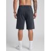 image:imageJMIERR Mens Baggy Sweat Shorts Acid Washed Cotton Relaxed Fit Streetwear Summer Drawstring Casual Shorts with 3 PocketsDark Grey