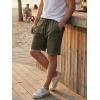 image:imageJMIERR Mens Baggy Sweat Shorts Acid Washed Cotton Relaxed Fit Streetwear Summer Drawstring Casual Shorts with 3 PocketsJungle Green