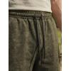 image:imageJMIERR Mens Baggy Sweat Shorts Acid Washed Cotton Relaxed Fit Streetwear Summer Drawstring Casual Shorts with 3 PocketsJungle Green