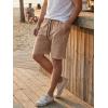 image:imageJMIERR Mens Baggy Sweat Shorts Acid Washed Cotton Relaxed Fit Streetwear Summer Drawstring Casual Shorts with 3 PocketsLight French Beige