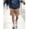 image:imageJMIERR Mens Baggy Sweat Shorts Acid Washed Cotton Relaxed Fit Streetwear Summer Drawstring Casual Shorts with 3 PocketsLight French Beige