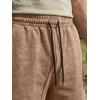image:imageJMIERR Mens Baggy Sweat Shorts Acid Washed Cotton Relaxed Fit Streetwear Summer Drawstring Casual Shorts with 3 PocketsLight French Beige
