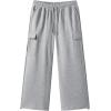 image:imageJMIERR Mens Baggy Wide Leg Cargo Sweatpants Drawstring Waist Adjustable Ankles Pants with Multiple PocketsGrey