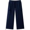 image:imageJMIERR Mens Baggy Wide Leg Cargo Sweatpants Drawstring Waist Adjustable Ankles Pants with Multiple PocketsNavy Blue