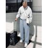 image:imageJMIERR Mens Casual Baggy Pants Lightweight Wide Leg Lounge Travel Pants Streetwear with PocketsBeau Blue