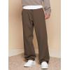 image:imageJMIERR Mens Casual Baggy Pants Lightweight Wide Leg Lounge Travel Pants Streetwear with PocketsBrown
