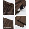image:imageJMIERR Mens Casual Baggy Pants Lightweight Wide Leg Lounge Travel Pants Streetwear with PocketsBrown