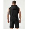 image:imageJMIERR Mens Track Suit Sleeveless Hoodie Tank Tops Workout Shorts 2 Piece Set Acid Wash Cotton Outfits Athletic Gym SweatsuitBlack