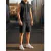 image:imageJMIERR Mens Track Suit Sleeveless Hoodie Tank Tops Workout Shorts 2 Piece Set Acid Wash Cotton Outfits Athletic Gym SweatsuitBlack