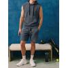 image:imageJMIERR Mens Track Suit Sleeveless Hoodie Tank Tops Workout Shorts 2 Piece Set Acid Wash Cotton Outfits Athletic Gym SweatsuitMedium Grey