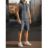 image:imageJMIERR Mens Track Suit Sleeveless Hoodie Tank Tops Workout Shorts 2 Piece Set Acid Wash Cotton Outfits Athletic Gym SweatsuitMedium Grey