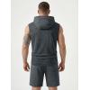 image:imageJMIERR Mens Track Suit Sleeveless Hoodie Tank Tops Workout Shorts 2 Piece Set Acid Wash Cotton Outfits Athletic Gym SweatsuitMedium Grey