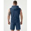 image:imageJMIERR Mens Track Suit Sleeveless Hoodie Tank Tops Workout Shorts 2 Piece Set Acid Wash Cotton Outfits Athletic Gym SweatsuitSail Blue