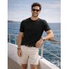 image:imageJMIERR Mens Wool Blend Crewneck Knit Sweater Lightweight TShirt Casual Short Sleeve Pullover for Work Daily DateBlack
