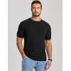 image:imageJMIERR Mens Wool Blend Crewneck Knit Sweater Lightweight TShirt Casual Short Sleeve Pullover for Work Daily DateBlack