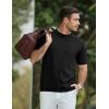 image:imageJMIERR Mens Wool Blend Crewneck Knit Sweater Lightweight TShirt Casual Short Sleeve Pullover for Work Daily DateBlack