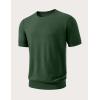 image:imageJMIERR Mens Wool Blend Crewneck Knit Sweater Lightweight TShirt Casual Short Sleeve Pullover for Work Daily DateGreen