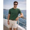 image:imageJMIERR Mens Wool Blend Crewneck Knit Sweater Lightweight TShirt Casual Short Sleeve Pullover for Work Daily DateGreen