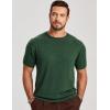 image:imageJMIERR Mens Wool Blend Crewneck Knit Sweater Lightweight TShirt Casual Short Sleeve Pullover for Work Daily DateGreen
