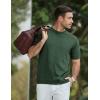 image:imageJMIERR Mens Wool Blend Crewneck Knit Sweater Lightweight TShirt Casual Short Sleeve Pullover for Work Daily DateGreen