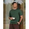image:imageJMIERR Mens Wool Blend Crewneck Knit Sweater Lightweight TShirt Casual Short Sleeve Pullover for Work Daily DateGreen
