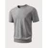 image:imageJMIERR Mens Wool Blend Crewneck Knit Sweater Lightweight TShirt Casual Short Sleeve Pullover for Work Daily DateGrey