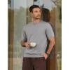 image:imageJMIERR Mens Wool Blend Crewneck Knit Sweater Lightweight TShirt Casual Short Sleeve Pullover for Work Daily DateGrey