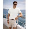 image:imageJMIERR Mens Wool Blend Crewneck Knit Sweater Lightweight TShirt Casual Short Sleeve Pullover for Work Daily DateWhite