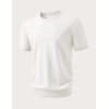 image:imageJMIERR Mens Wool Blend Crewneck Knit Sweater Lightweight TShirt Casual Short Sleeve Pullover for Work Daily DateWhite