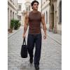 image:imageJMIERR Sleeveless Tank Tops Workout Muscle Gym Ribbed Shirt Athletic Bodybuilding T ShirtsDark Brown