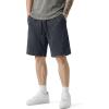 image:imageJMIERR Mens Baggy Sweat Shorts Acid Washed Cotton Relaxed Fit Streetwear Summer Drawstring Casual Shorts with 3 PocketsDark Grey