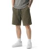 image:imageJMIERR Mens Baggy Sweat Shorts Acid Washed Cotton Relaxed Fit Streetwear Summer Drawstring Casual Shorts with 3 PocketsJungle Green
