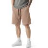image:imageJMIERR Mens Baggy Sweat Shorts Acid Washed Cotton Relaxed Fit Streetwear Summer Drawstring Casual Shorts with 3 PocketsLight French Beige