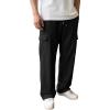 image:imageJMIERR Mens Baggy Wide Leg Cargo Sweatpants Drawstring Waist Adjustable Ankles Pants with Multiple PocketsBlack