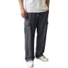 image:imageJMIERR Mens Baggy Wide Leg Cargo Sweatpants Drawstring Waist Adjustable Ankles Pants with Multiple PocketsDark Grey